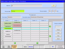 Recipe control user interface